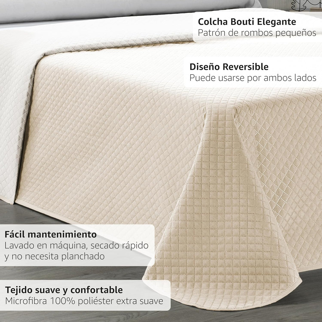 Martina Home Wendbare Tagesdecke, Beige Leinen, Bett 90 cm Bett 90 cm Beige Leinen, Bett 90 cm Beige