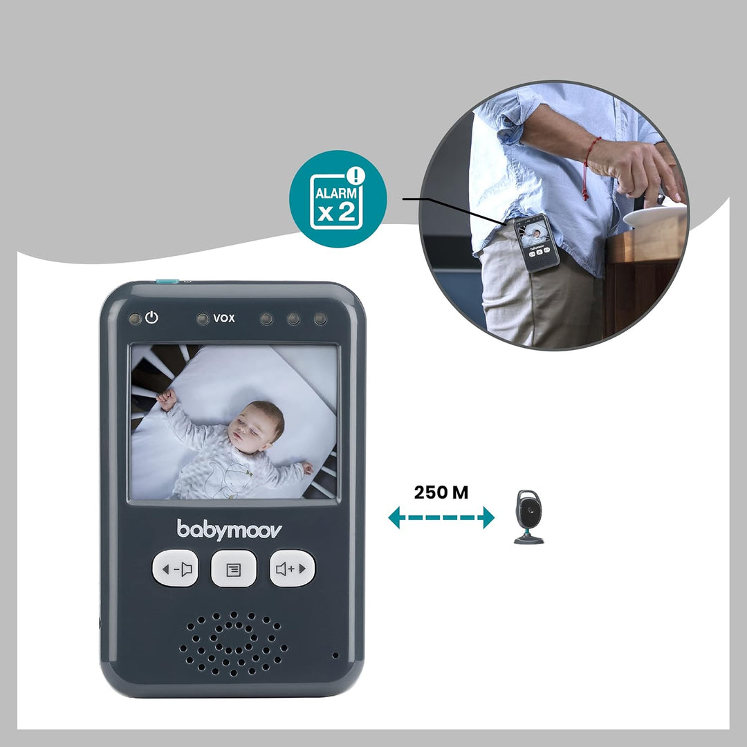 Babymoov Babyphone mit Kamera Essential, 2,4" Bildschirm, Nachtsicht, 2-fach Zoom