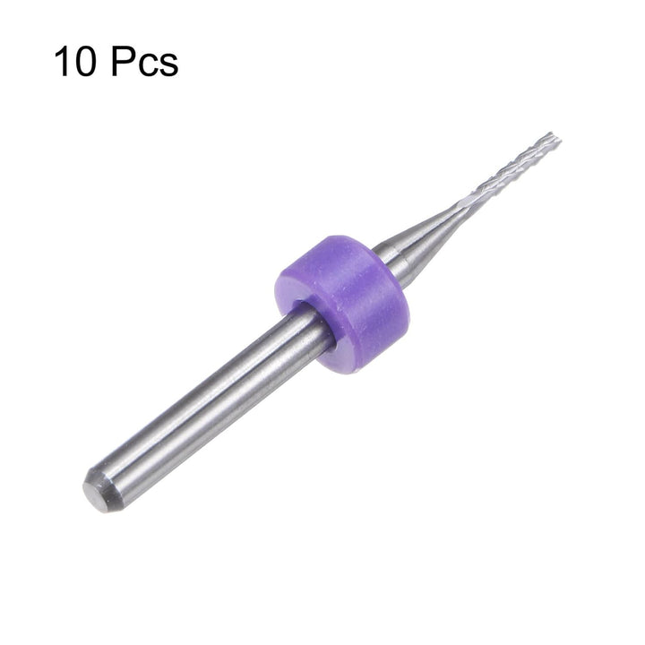 QUARKZMAN 10 Stück Hartmetallfräser 1.2mm Schaft mit Zentrierring , 6-Flöten CNC Fräser für Edelstah
