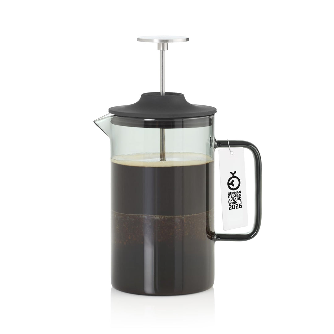 AdHoc MC80 French-Press-Kaffeebereiter Impact | 600 ml | Mundgeblasenes Borosilikatglas & Edelstahlf