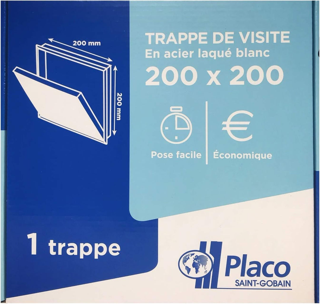 Placoplatre T119250 Revisionsklappe aus lackiertem Stahl, 200 x 200 cm, PLACO, weiss, 200x200mm, 200