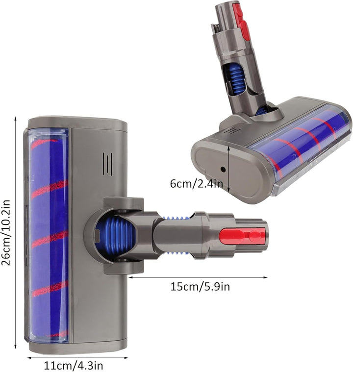 WEILE Ersatz Soft Roller Aufsatz Weiche-Reinigungsbürste Kopf Bodenbürste Zubehör für Dyson V7 V8 V1