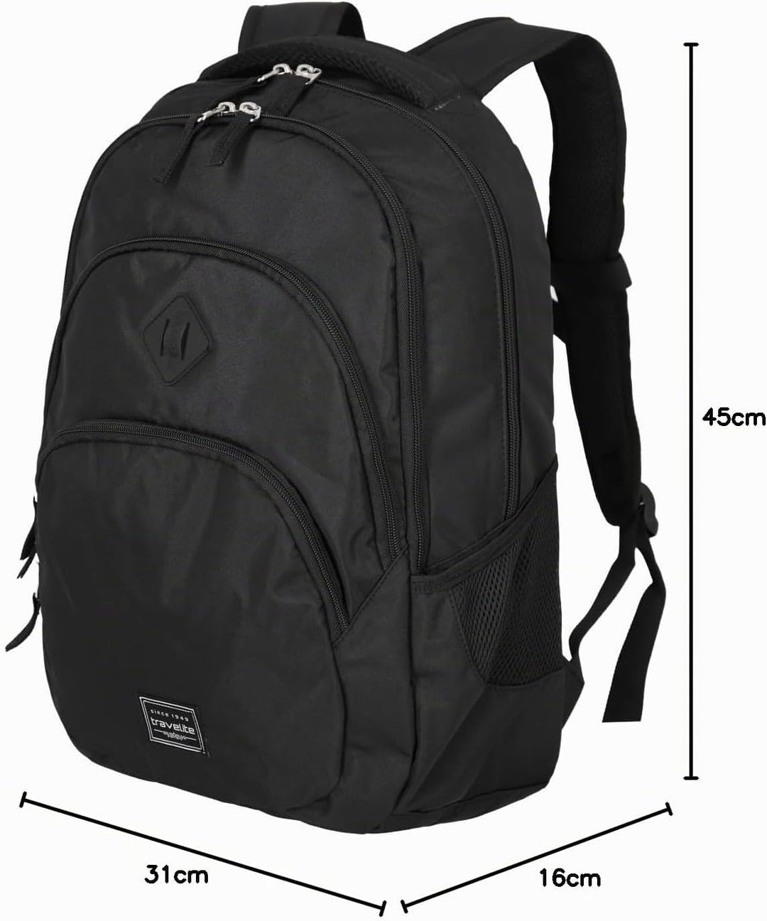 Travelite Handgepäck Rucksack, Laptop Rucksack 15,6 Zoll, BASICS, Daypack, Tagesrucksack mit vielen