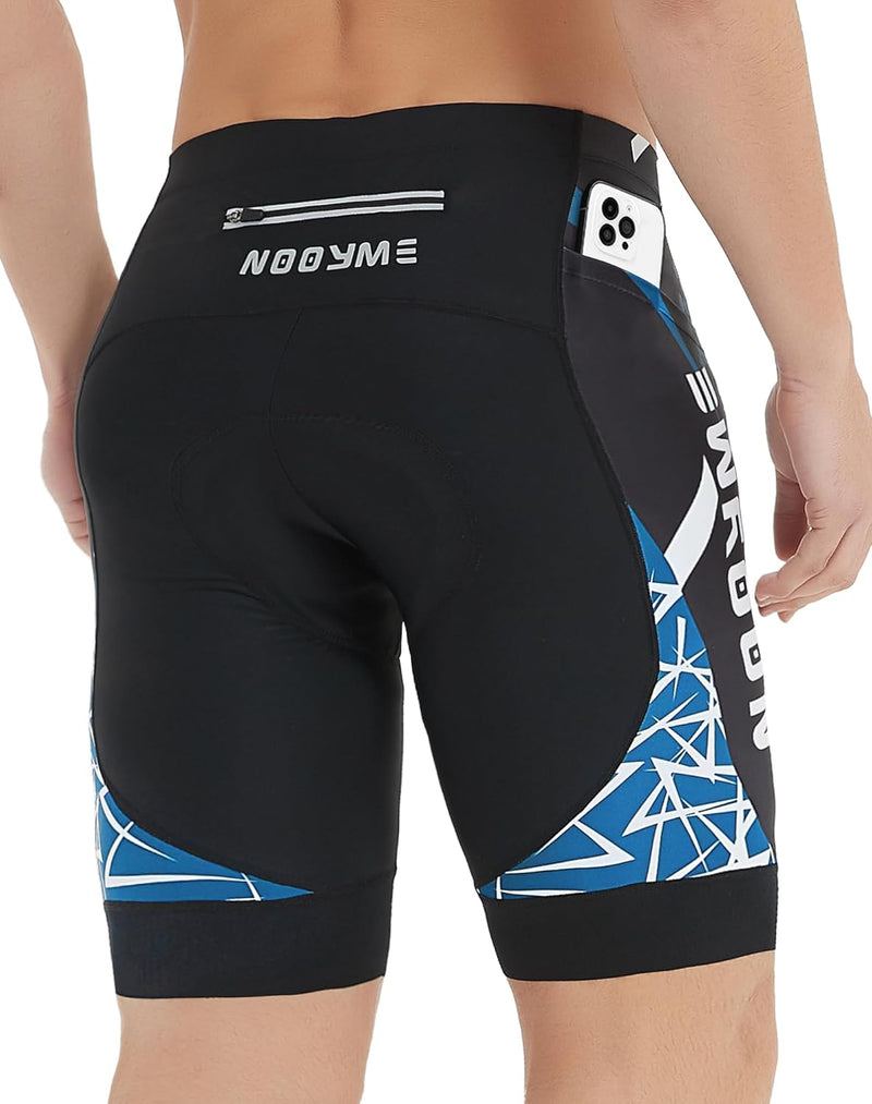 NOOYME Radlerhose Herren Fahrradhose Herren gepolstert 4D Elastische Radlerhose Herren mit Sitzpolst