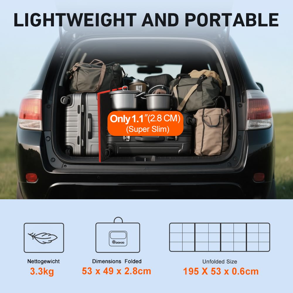 DOKIO Solarpanel Faltbar 160W Monokristalline Tragbare Solarmodul Camping Solaranlage Komplettset (S