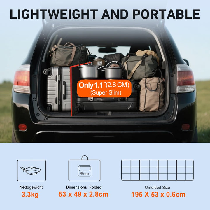 DOKIO Solarpanel Faltbar 160W Monokristalline Tragbare Solarmodul Camping Solaranlage Komplettset (S