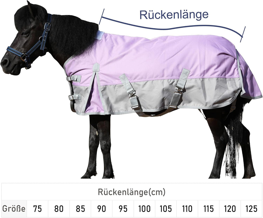 1200D Ponydecke 200g/m² – wasserdichte & Atmungsaktive Regendecke für Ponys, Shetty, Gefütterte Wint