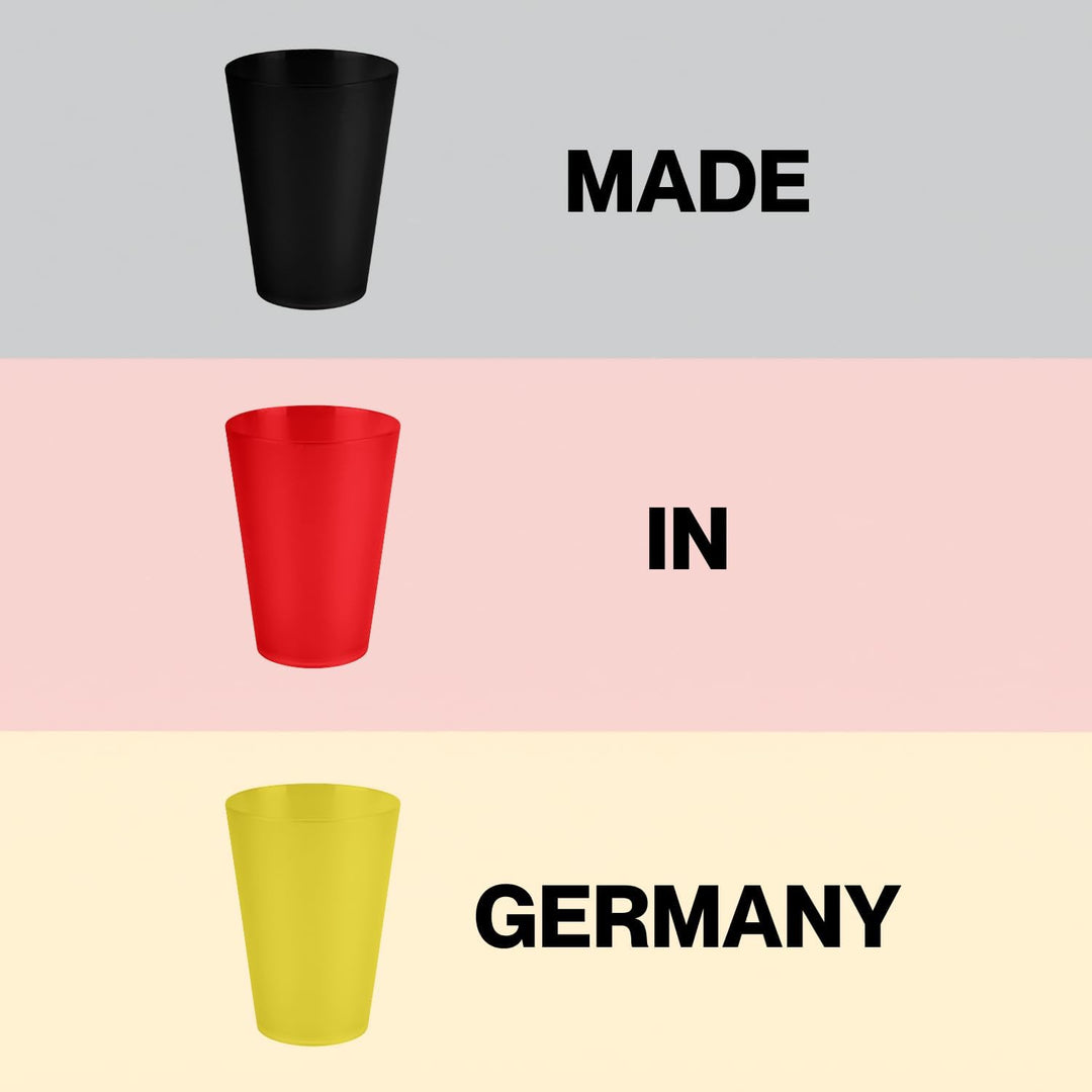 S&S-Shop 30 Hartplastik Trinkbecher 400ml, Mix Set, 6 Farben, Mehrwegbecher, Cocktailgläser, Camping