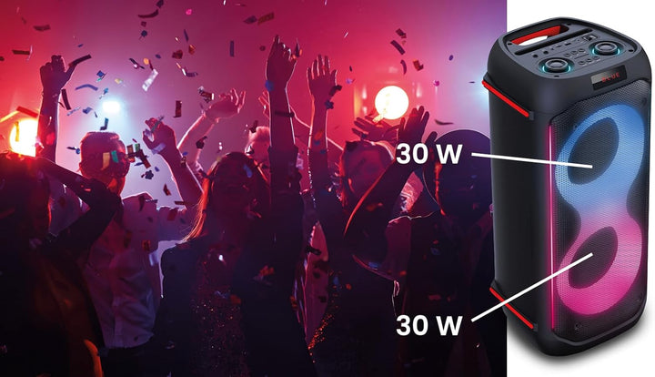 Maginon Party-Soundsystem PS-60-60 Watt-RMS, TWS-Technologie, Bluetooth, AUX, USB, Speicherkarte, Mi