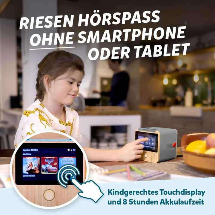 tigermedia tigerbox Touch Plus grau mit extra Langer Akkulaufzeit und Bluetooth Kopfhöreranschluss,