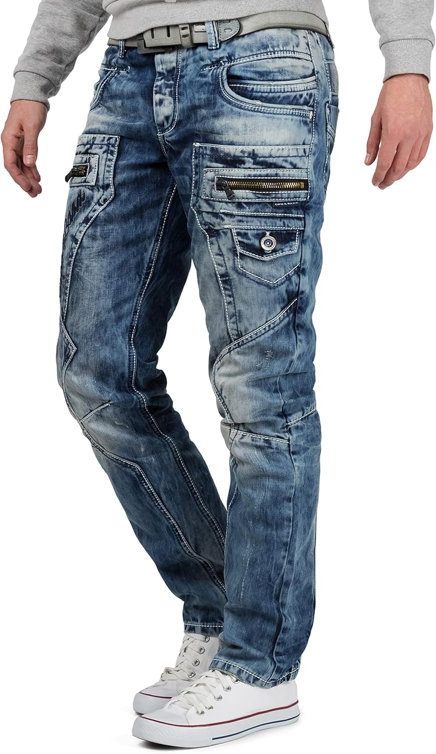 Cipo & Baxx Herren Jeans Hose Freizeit Hose Casual BANS Production 30W / 34L Blau - 47, 30W / 34L Bl