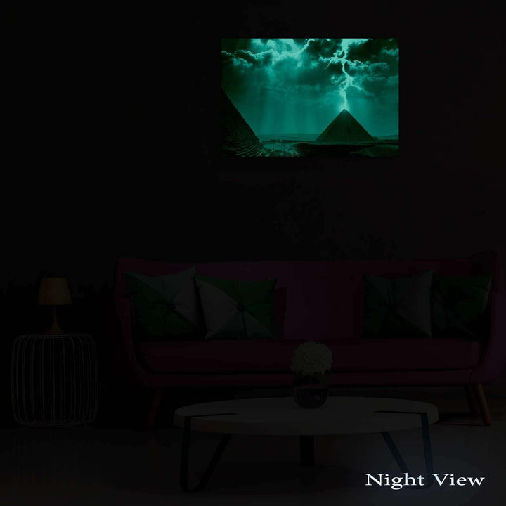 Startonight Bilder Licht an den Pyramiden, Leinwandbilder Moderne Kunst, Landschaft Wanddeko Kunstdr