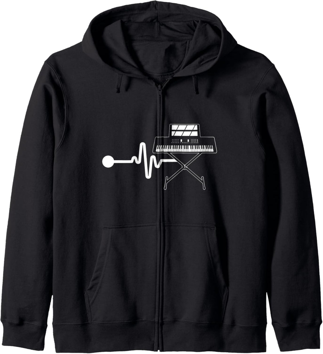 Keyboardspieler Herzschlag Musiker Kapuzenjacke
