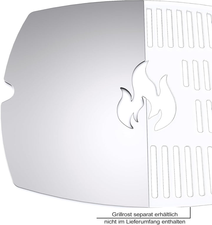 teileplus24 GRE-1-Q1P Grillplatte Plancha aus V2A Edelstahl kompatibel mit Weber Q100 | Q1120 | Q140