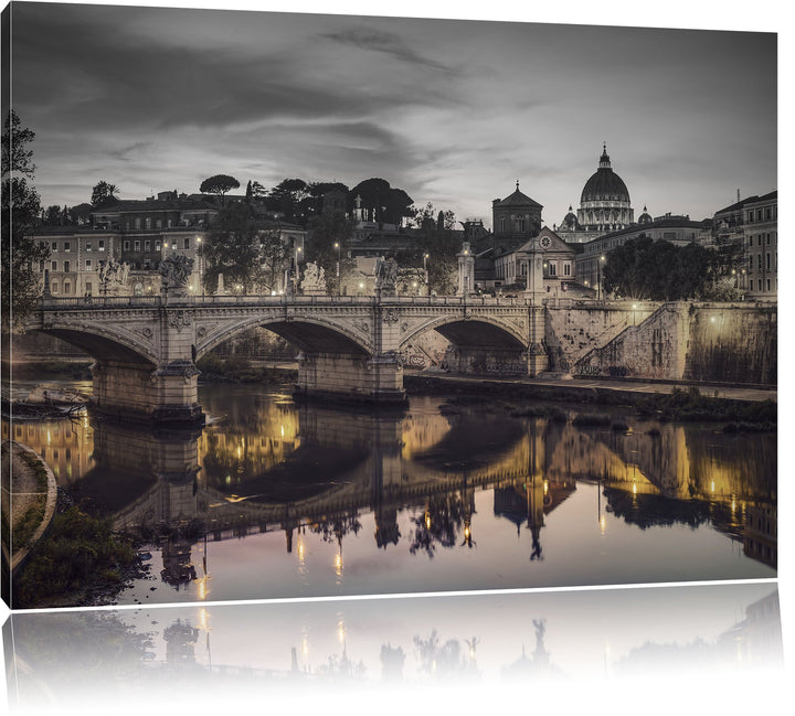 Pixxprint Rom Kathedrale St. Peter als Leinwandbild/Grösse: 100x70 cm/Wandbild/Kunstdruck/fertig bes