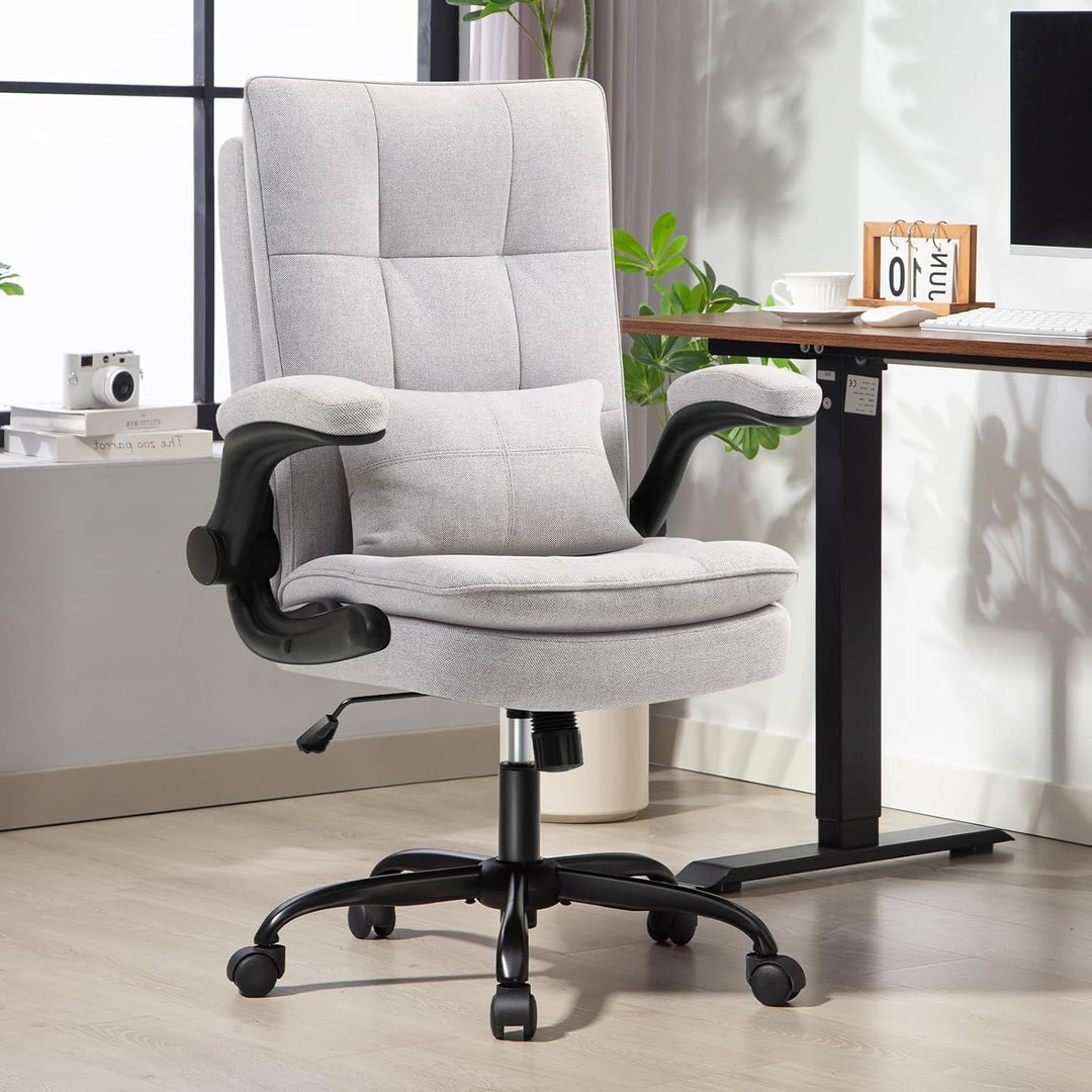 Asukale Bürostuhl Ergonomisch [TESTSIEGER] Schreibtischstuhl | Hochklappbare Armlehne &amp; Hohe Rückenl