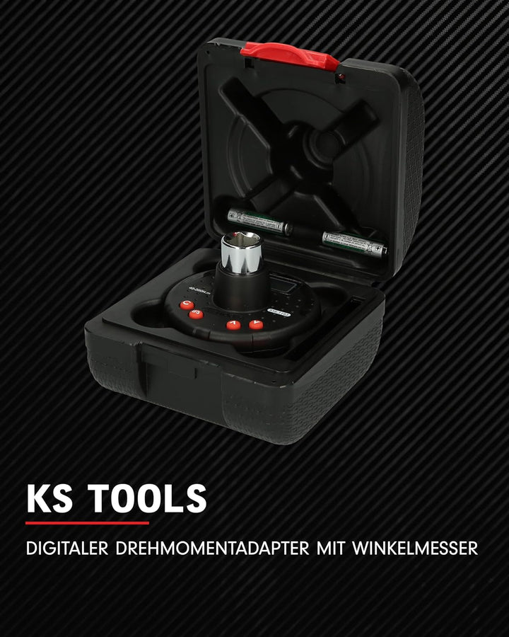 KS Tools Digitaler Drehmoment Adapter 1/2" mit Winkelmesser 516.1193 I 40-200 Nm I Adapter für Drehm