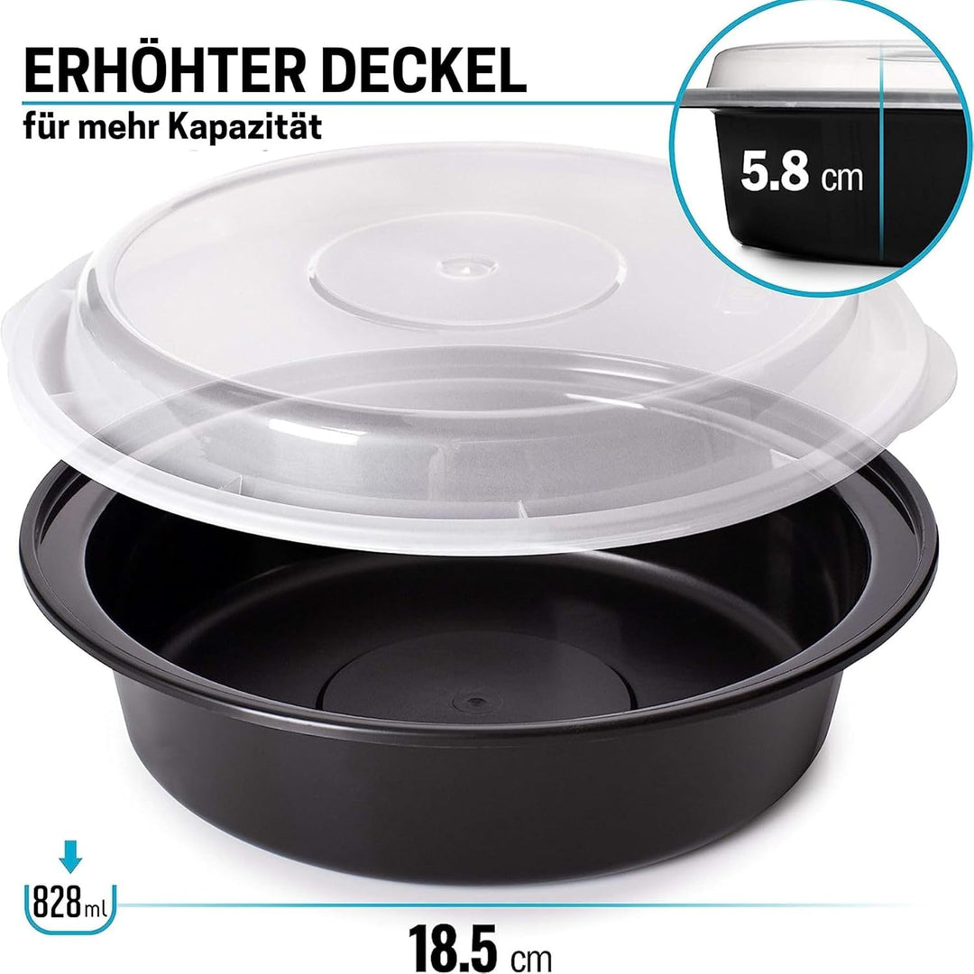 Igluu Runde Meal Prep Boxen mit Deckel (20er-Pack) – wiederverwendbar, mikrowellen-, gefrier-, spülm