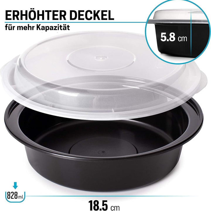 Igluu Runde Meal Prep Boxen mit Deckel (20er-Pack) – wiederverwendbar, mikrowellen-, gefrier-, spülm