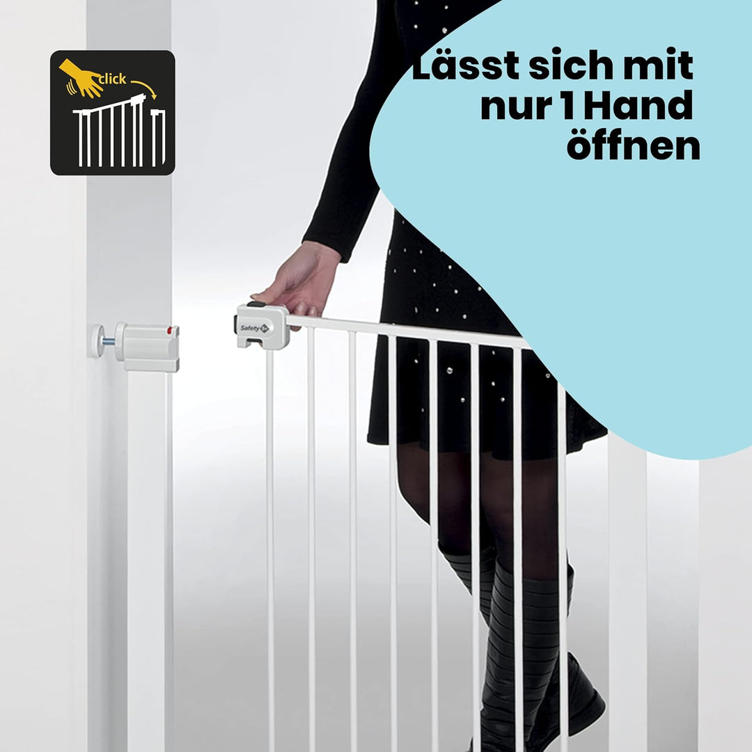 Safety 1st Easy Close, Ausziehbares Schutzgitter, Klemmgitter für die Treppe, Babygitter auch für Hu