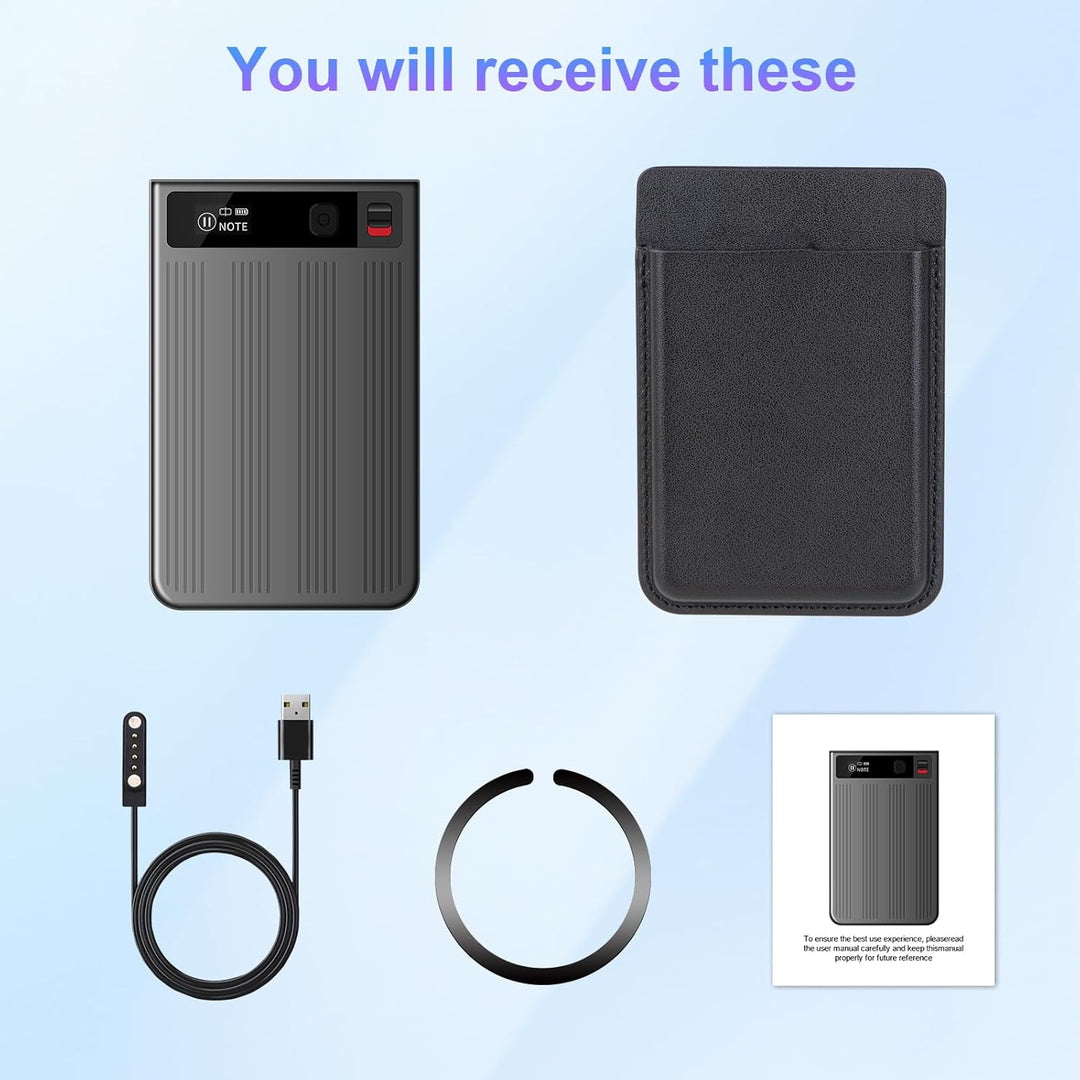 Ki Sprachrekorder - 64GB Diktiergerät Mini mit Schreibfunktion & Langer Standby-Zeit - Keine Einschr