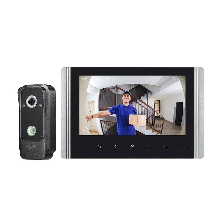 Kabelgebundene Video-Gegensprechanlage, 7-Zoll-Video-Türklingelkamera mit Monitor, Kabelgebundene Vi