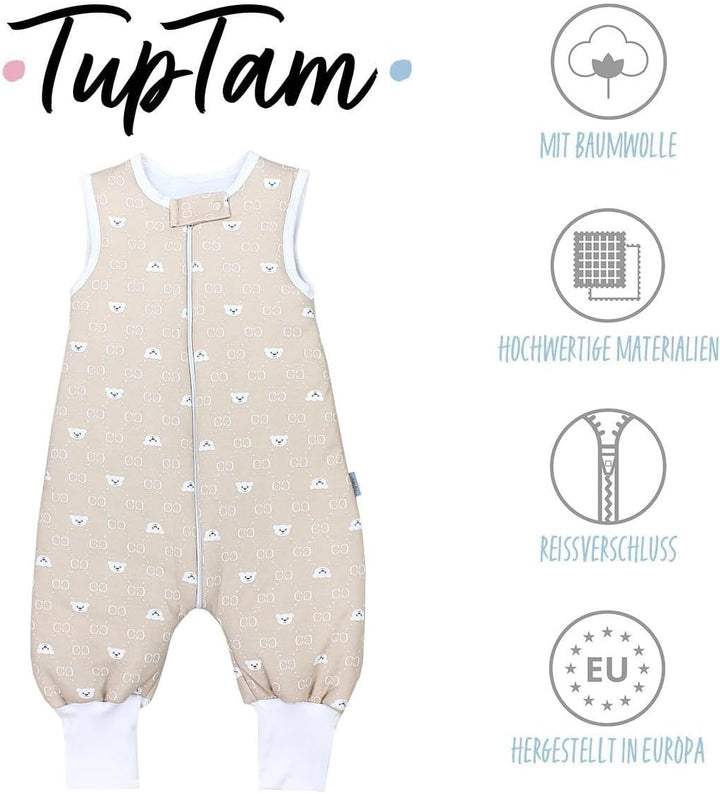 TupTam Baby Schlafsack mit Füssen Ganzjahresschlafsack OEKO-TEX zertifizierte Materialien 2,5 TOG 68
