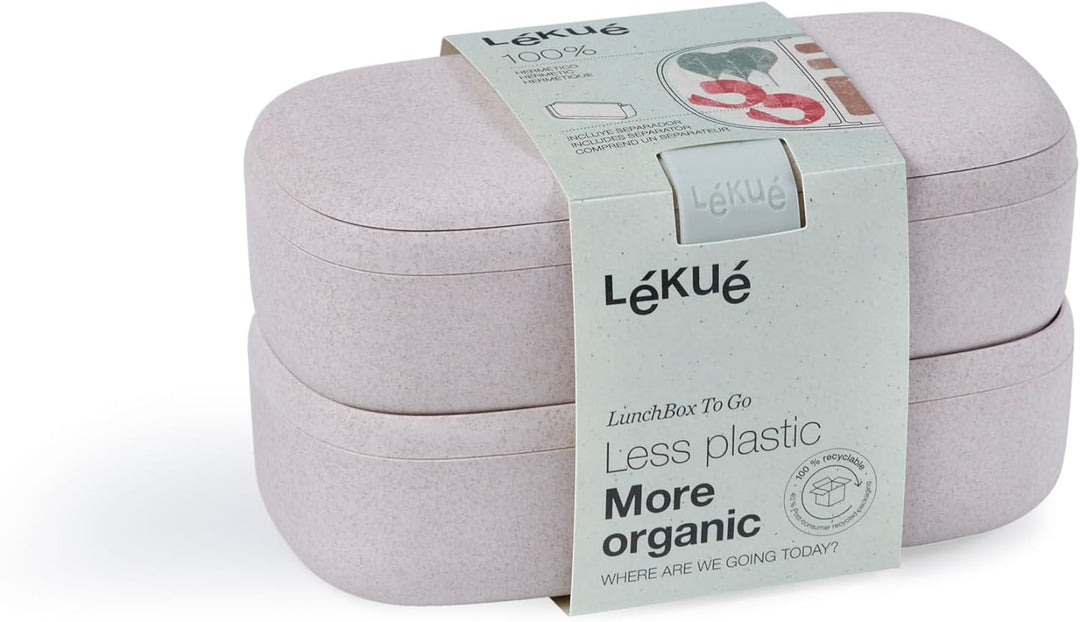 Lékué To Go Vorratsdose Beige 500 ml Doppelt, Doppelt