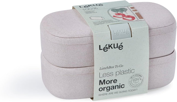 Lékué To Go Vorratsdose Beige 500 ml Doppelt, Doppelt