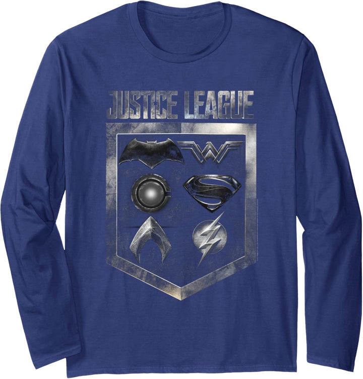 Justice League Movie Shield of Emblems Langarmshirt