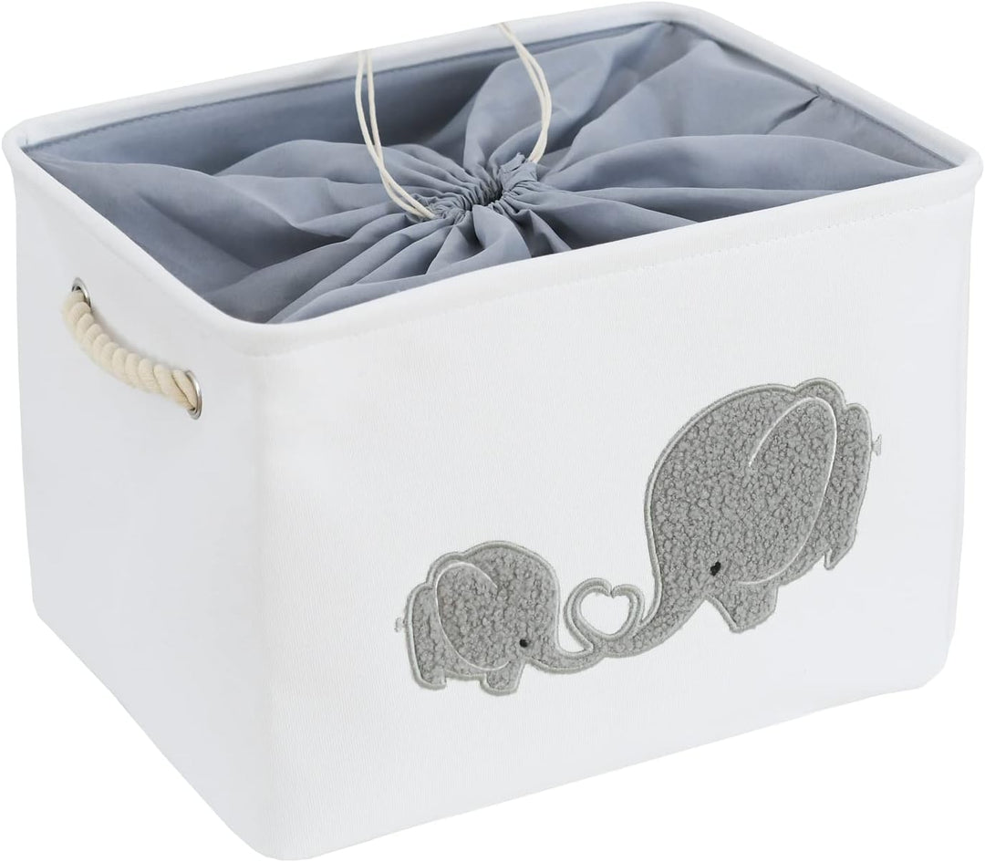 INough Aufbewahrungskorb für Kinderzimmer, Faltbar Spielzeugkorb Grosser Wäschekörbe Elefant Spielze