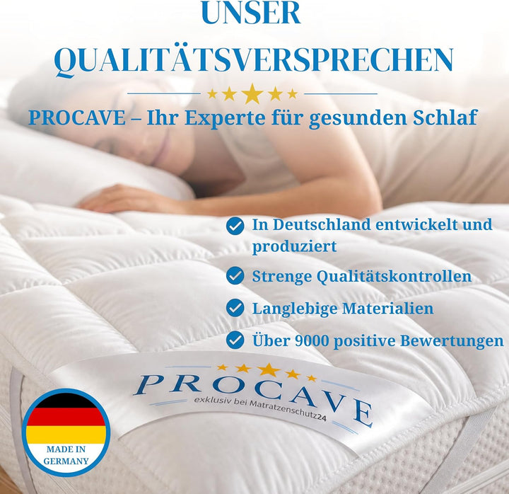 PROCAVE Matratzenschoner Micro-Comfort - Matratzenbezug - Matratzentopper - atmungsaktive Matratzena