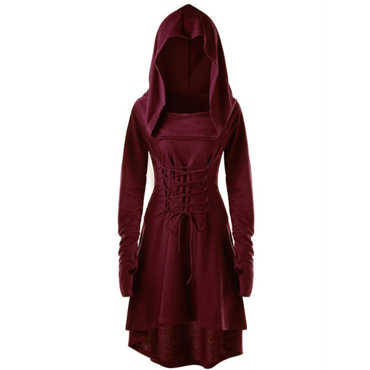 CNVAUIE Renaissance Kostüm Damen Gewand Mittelalterliches Kapuzenkleid Gothic Kleid Cosplay für Hall