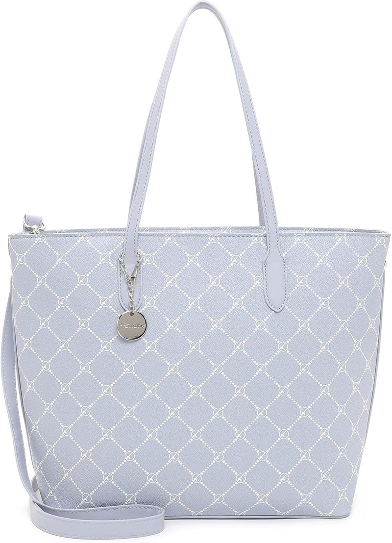 Tamaris Shopper Anastasia 30107 Damen Handtaschen Karo Einheitsgrösse Greyblue 855, Einheitsgrösse G