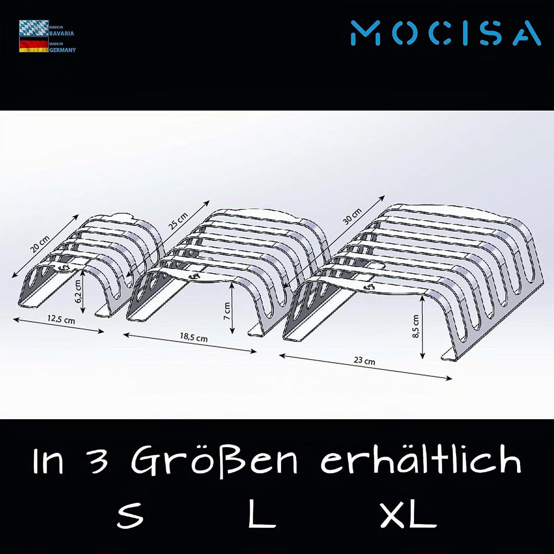 Rib-Rack Size S (4er)| Rippchenhalter mit Griffen |Das Profi-Tool zum Rippchen-Grillen |Edelstahl |