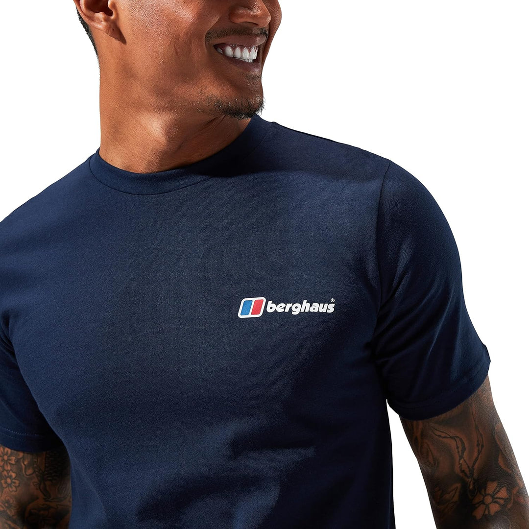 Organic T-Shirt mit klassischem Logo auf Vorder- und Rückseite L Dark Blau, L Dark Blau