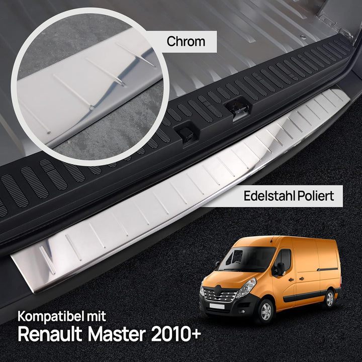 CHROMEMASTER | Ladekantenschutz Stossstangenschutz Kompatibel mit Renault Master 2010-2024; Edelstah