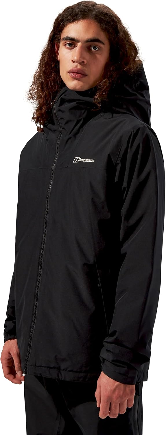 Berghaus Herren Deluge Pro Shell-Regenjacke | Strapazierfähig | Atmungsaktive Jacke Jacke XS Schwarz