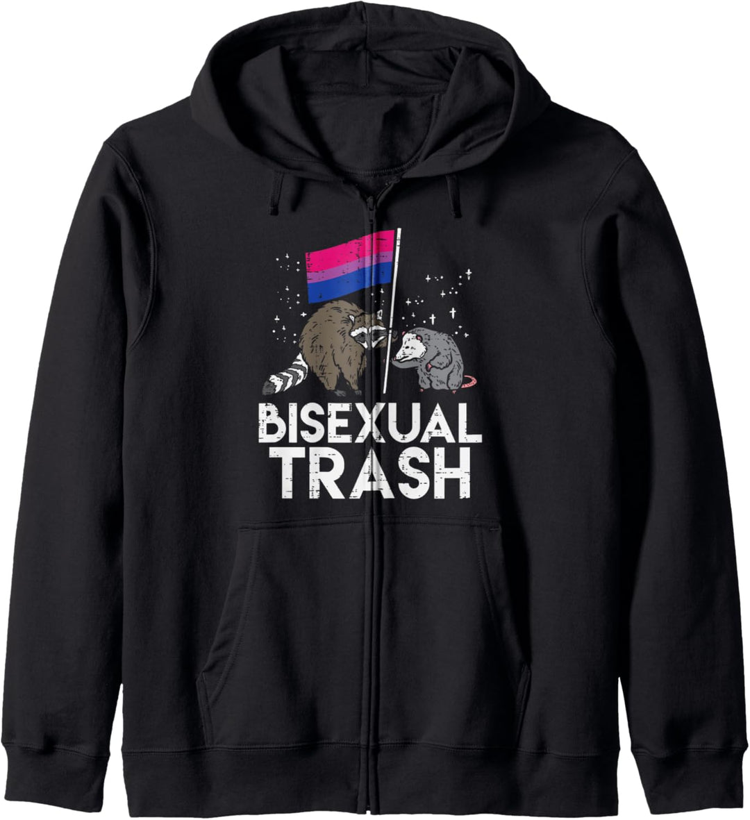 Bisexual Trash Raccoon Opossum Flag Bi Pride Flag LGBTQ Kapuzenjacke