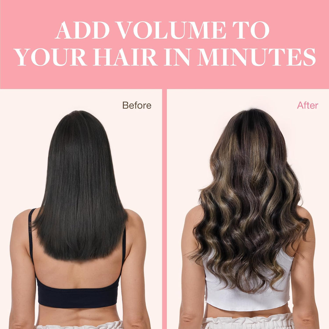 GOO GOO Clip in Extensions Echthaar, Echthaar Extensions Clip, 45cm 120g 7pcs, Clip In Haarverlänger