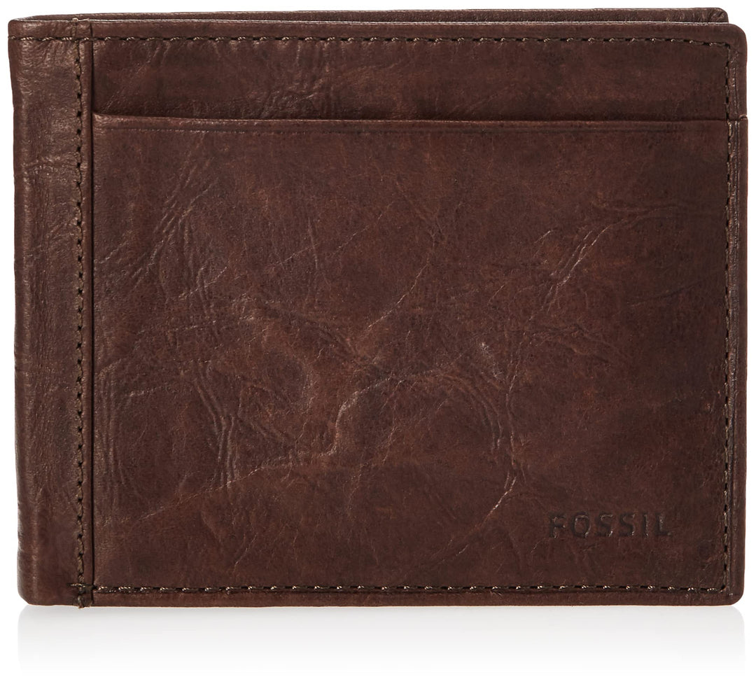 Fossil Herren Neel Leder Bifold Geldbörse 11,43 cm L x 1,905 cm B x 8,89 cm H Braun, Braun