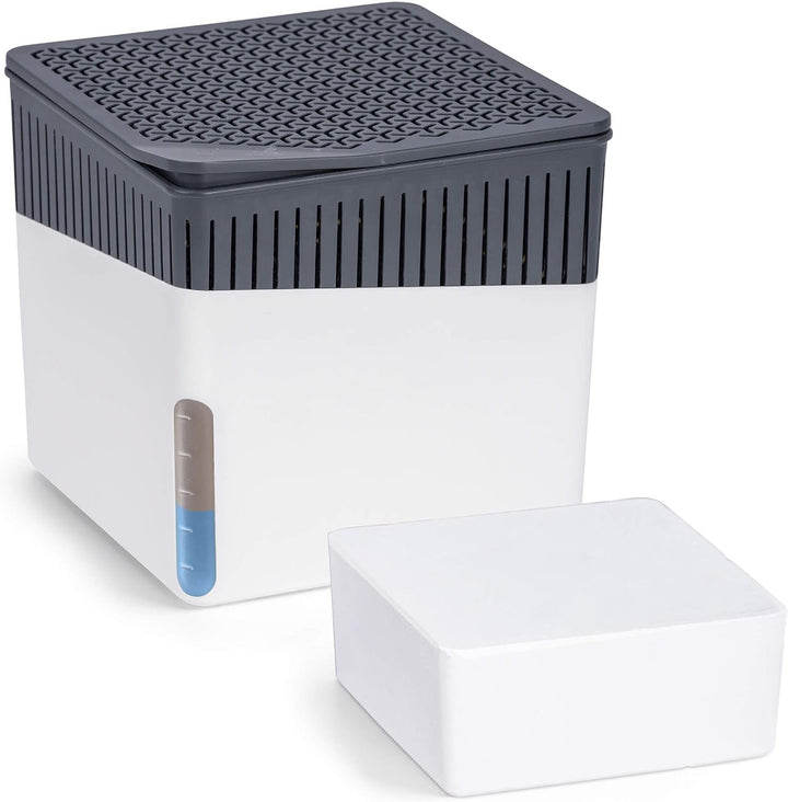 WENKO Raumentfeuchter Cube 1000 g weiss Luftentfeuchter reduziert Schimmel & Gerüche Auffangschale L