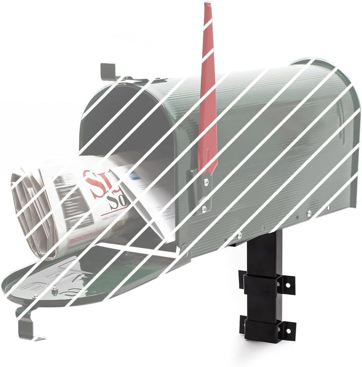 Wiltec Wandhalterung schwarz 50 x 120 x 250 mm für US Mailbox, amerikanischer Briefkasten mit Fahne,