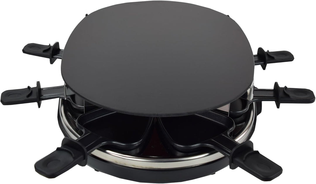 Syntrox Germany Raclette mit Glas-Keramik Grillplatte Design Glas für 8 Personen Grill RAC-900W-Chur