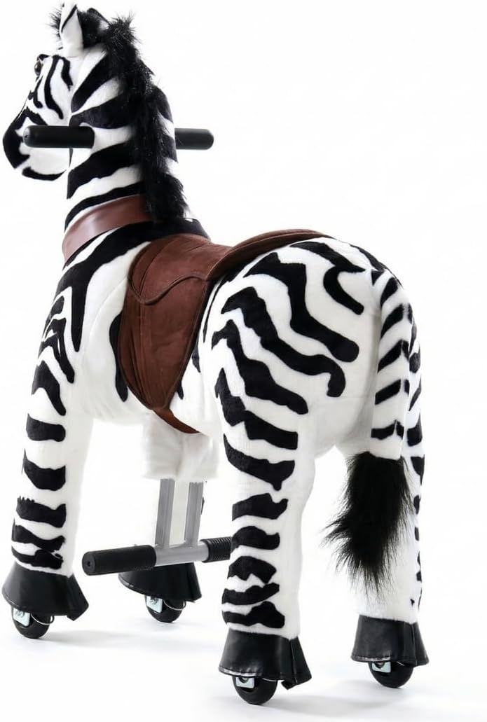 Zebra auf Rollen Klein, 4-6 Jahre, Reitpferd für Kinder, Schwarz Schwarz Klein, Schwarz Klein