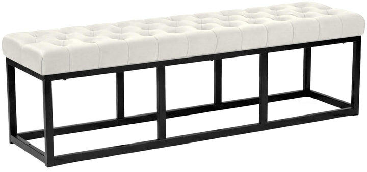 CLP Sitzbank Polson, modern, schwarzes Metallgestell, gestepptes Samt, Bodenschoner, für Wohnzimmer,
