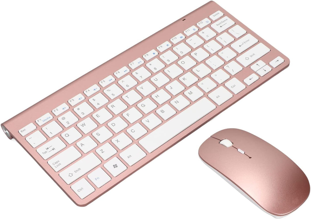 Kabellose Tastatur, Computertastatur mit UV-Beschichtung (Roségold), Roségold