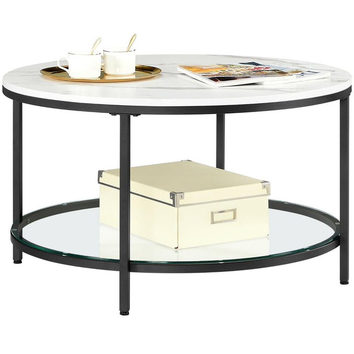 VASAGLE Couchtisch, Wohnzimmertisch, Sofatisch, für Wohnzimmer, mit Glasplatte, viel Stauraum, einfa