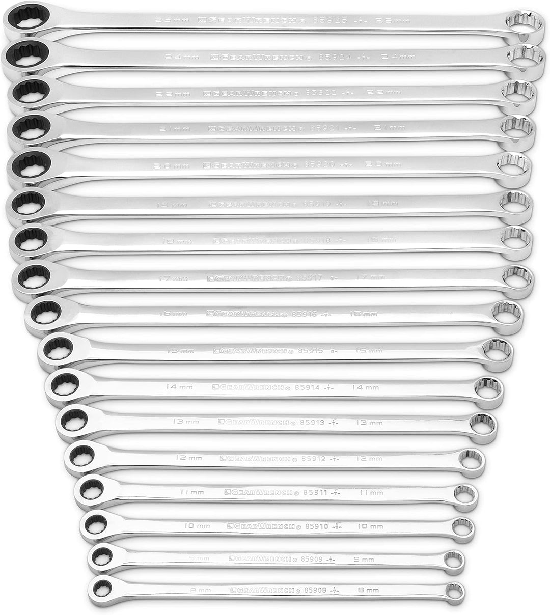 GearWrench Gearbox Ratschenschlüssel-Set, 12-teilig, XL, 17-teilig, metrisch – 85989, 17-teilig, met