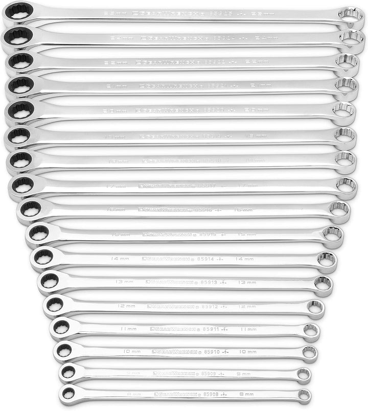 GearWrench Gearbox Ratschenschlüssel-Set, 12-teilig, XL, 17-teilig, metrisch – 85989, 17-teilig, met